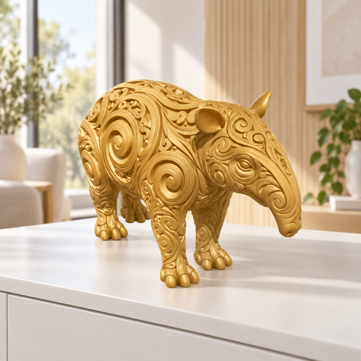 Tapir Ornament - Gold gedruckt Wohnzimmer