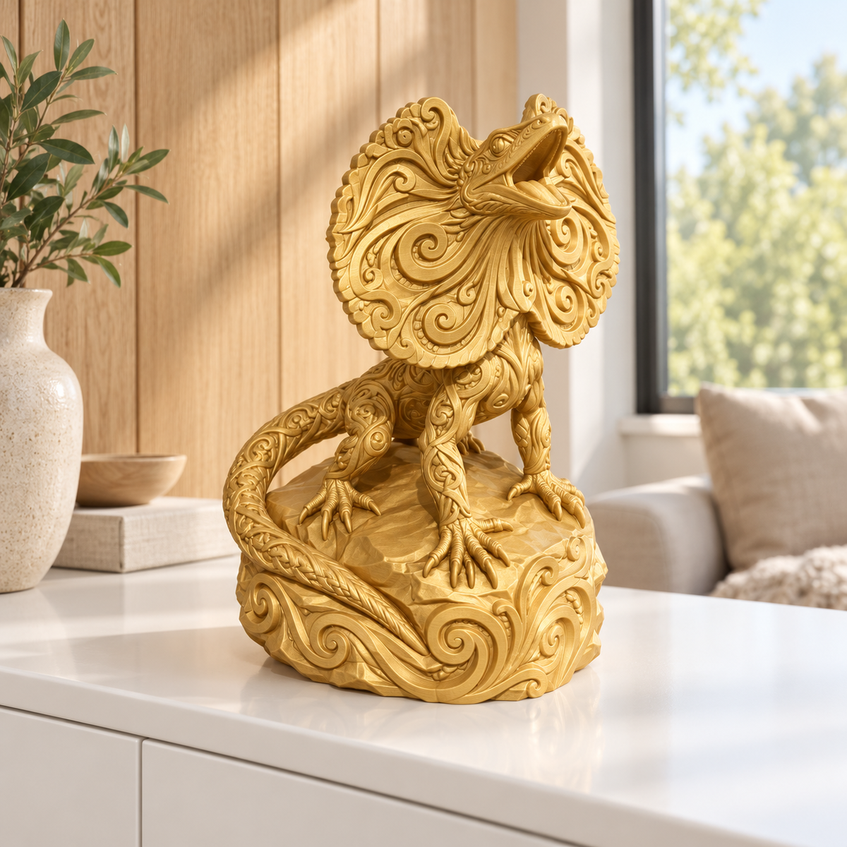 Kragenechse Ornament - Gold gedruckt Wohnzimmer