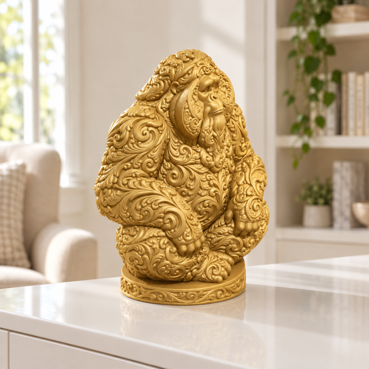 Orang-Utan Ornament - Gold gedruckt Wohnzimmer