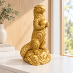 Otter mit Stein Ornament - Gold gedruckt Wohnzimmer
