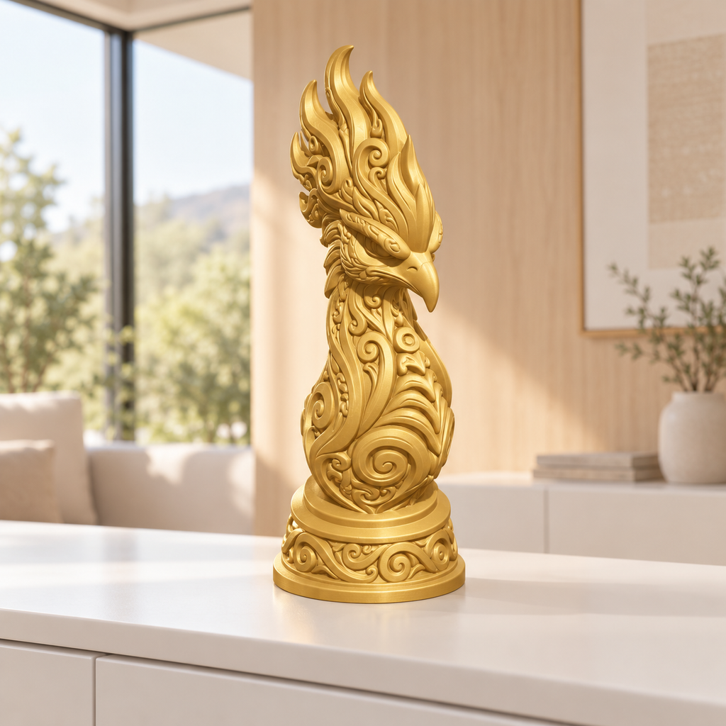 Phönixbüste Ornament - Gold gedruckt Wohnzimmer