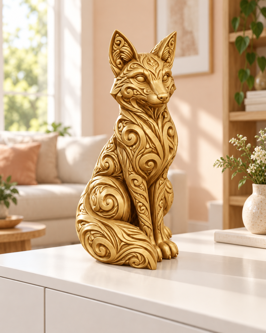 Fuchs Ornament - Gold gedruckt Wohnzimmer