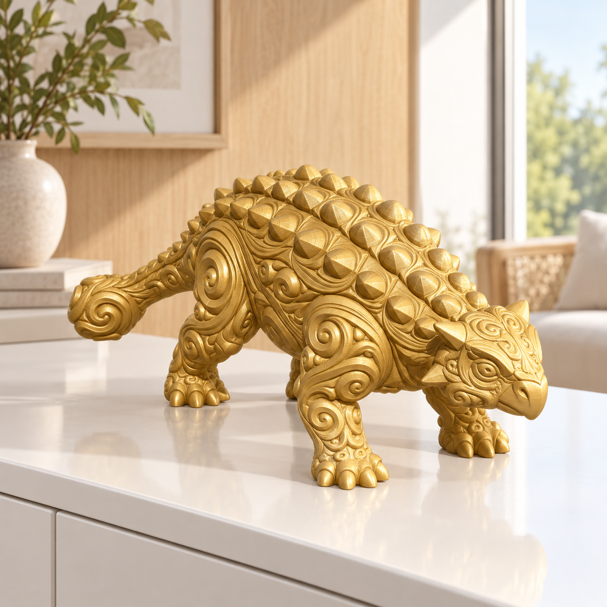 Ankylosaurus Ornament - Gold gedruckt Wohnzimmer