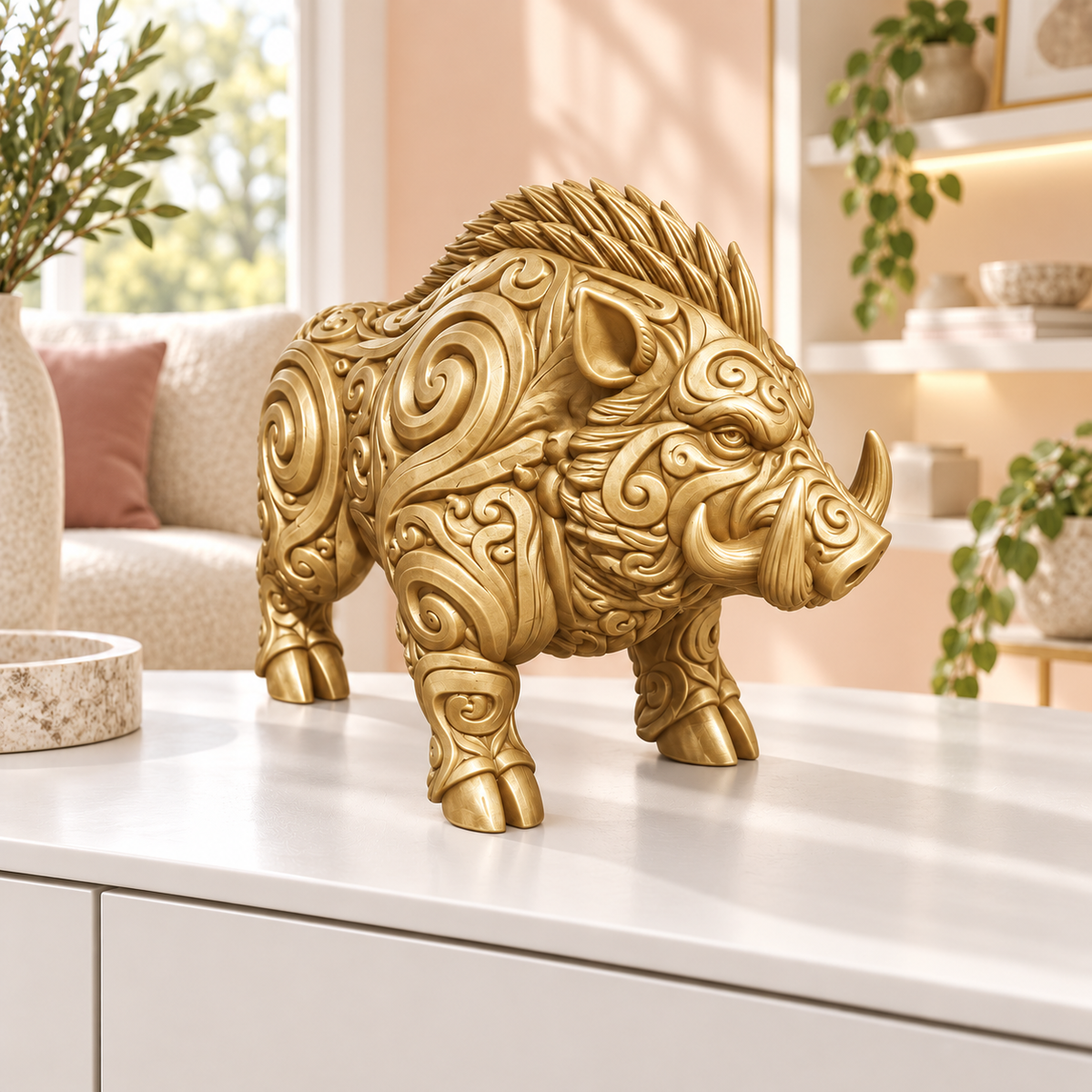 Keiler Ornament - Gold gedruckt Wohnzimmer