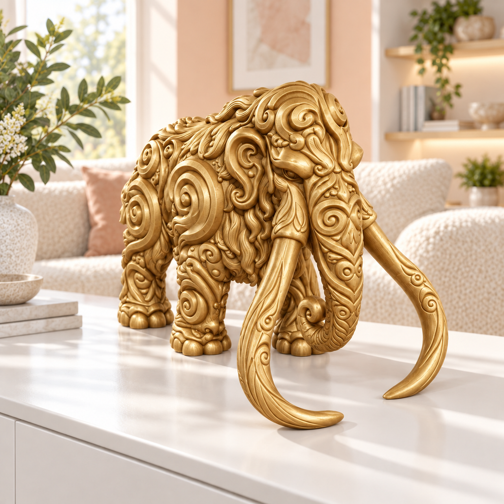 Mammut Ornament - Gold gedruckt Wohnzimmer