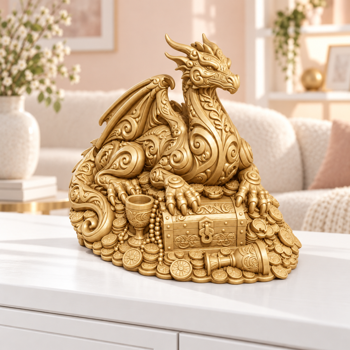 Schatzdrache Ornament - Gold gedruckt Wohnzimmer