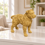 Pitbull stehend Ornament - Gold gedruckt Wohnzimmer