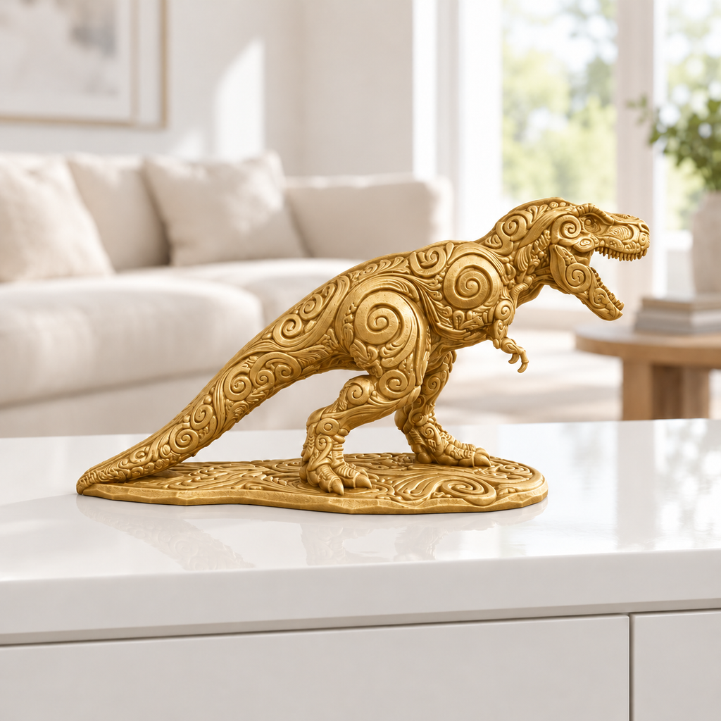 T-Rex Ornament - Gold gedruckt Wohnzimmer