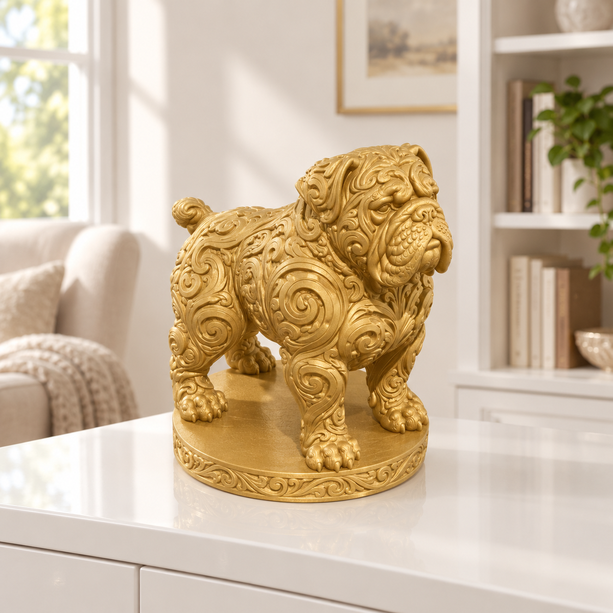 Bordeauxdogge Ornament - Gold gedruckt Wohnzimmer