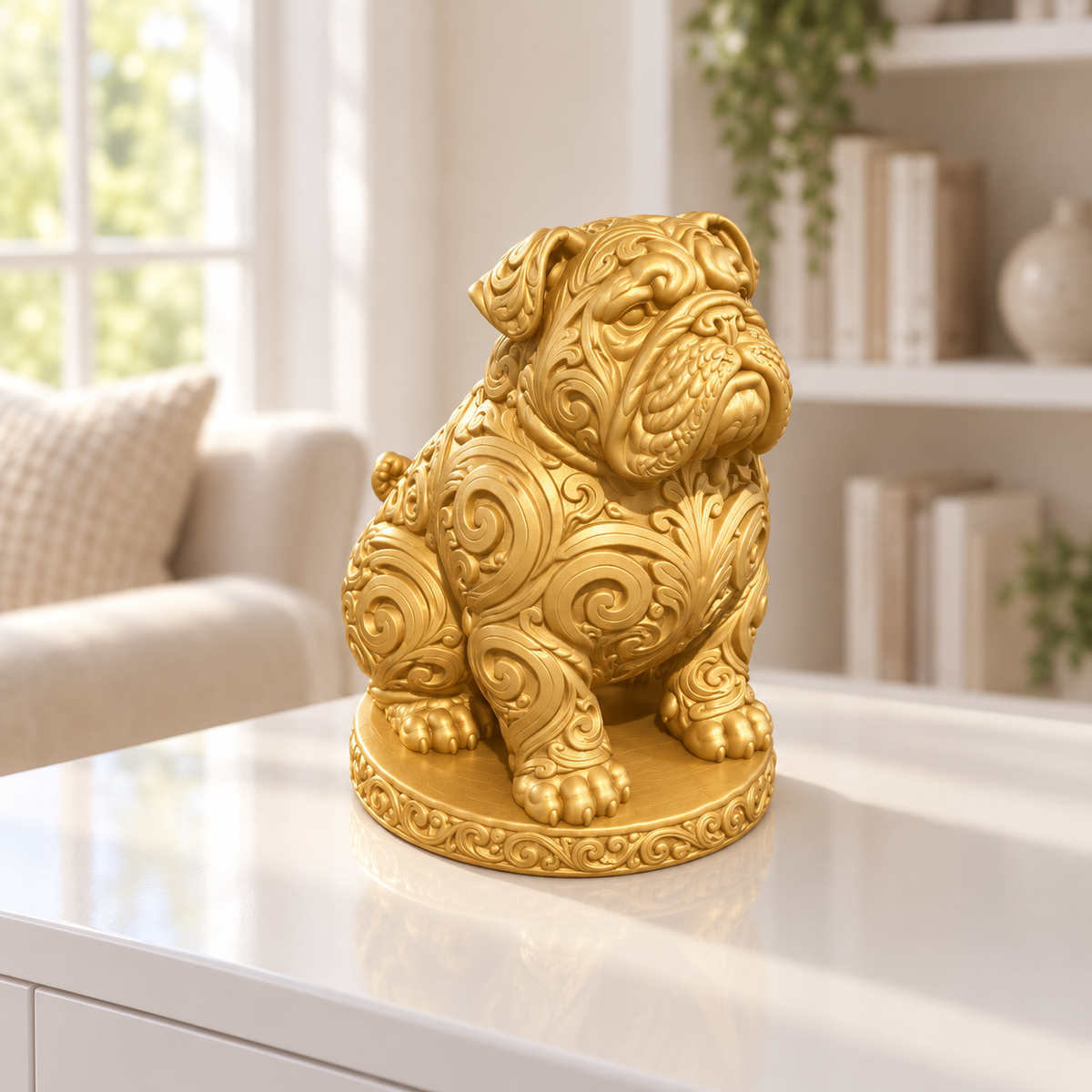Bulldoggen-Welpe Ornament - Gold gedruckt Wohnzimmer