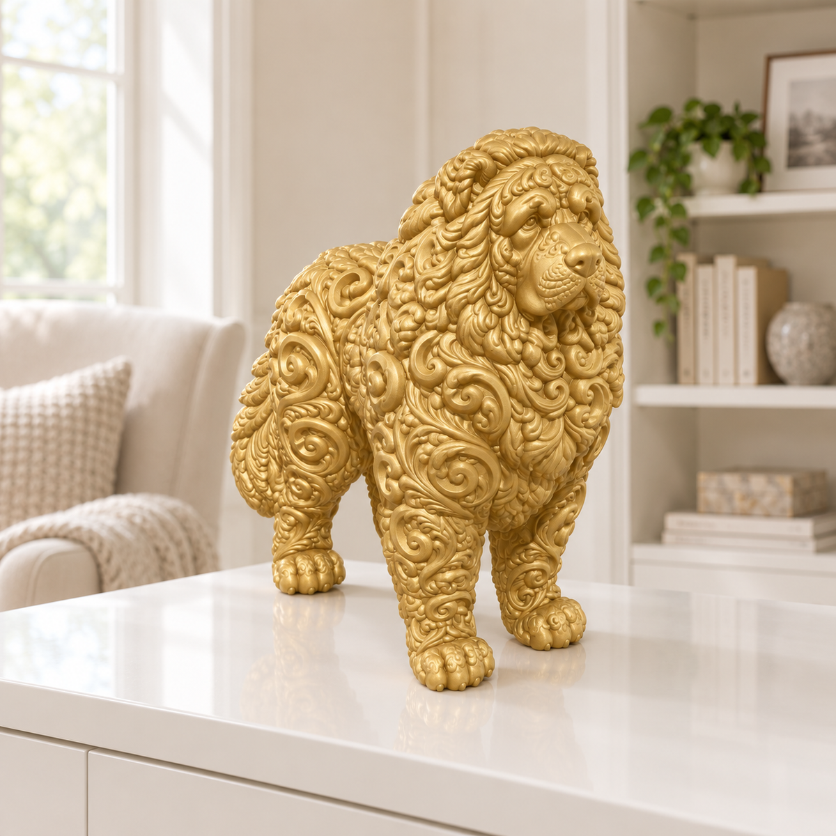 Kaukasischer Owtscharka Ornament - Gold gedruckt Wohnzimmer