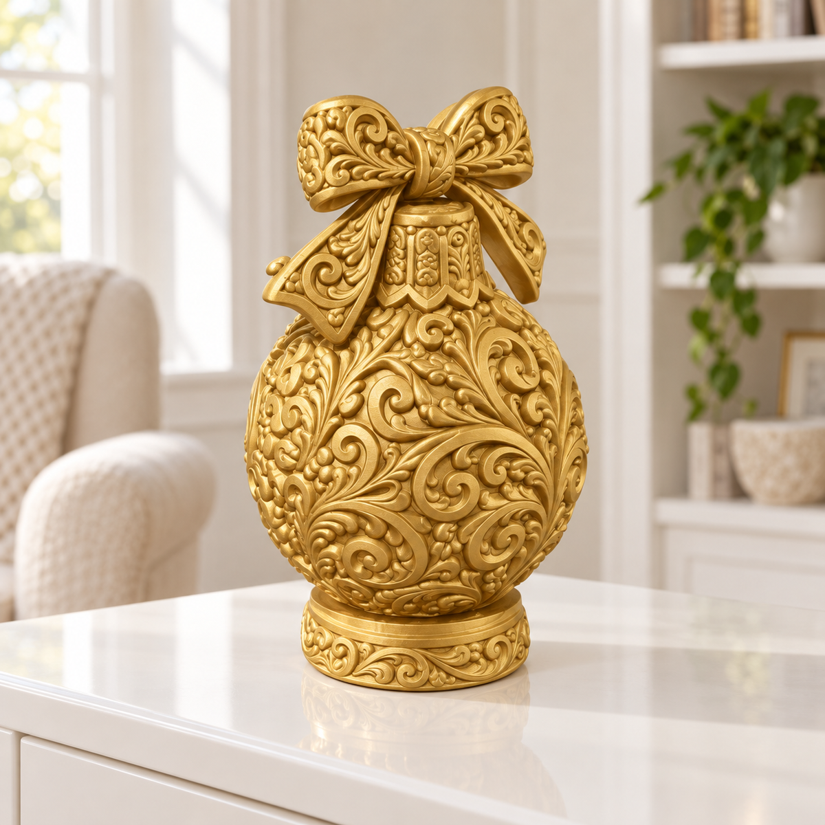 Christbaumkugel Ornament - Gold gedruckt Wohnzimmer