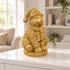 Eisbär mit Mütze Ornament - Gold gedruckt Wohnzimmer