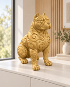 Pitbull Ornament - Gold gedruckt Wohnzimmer