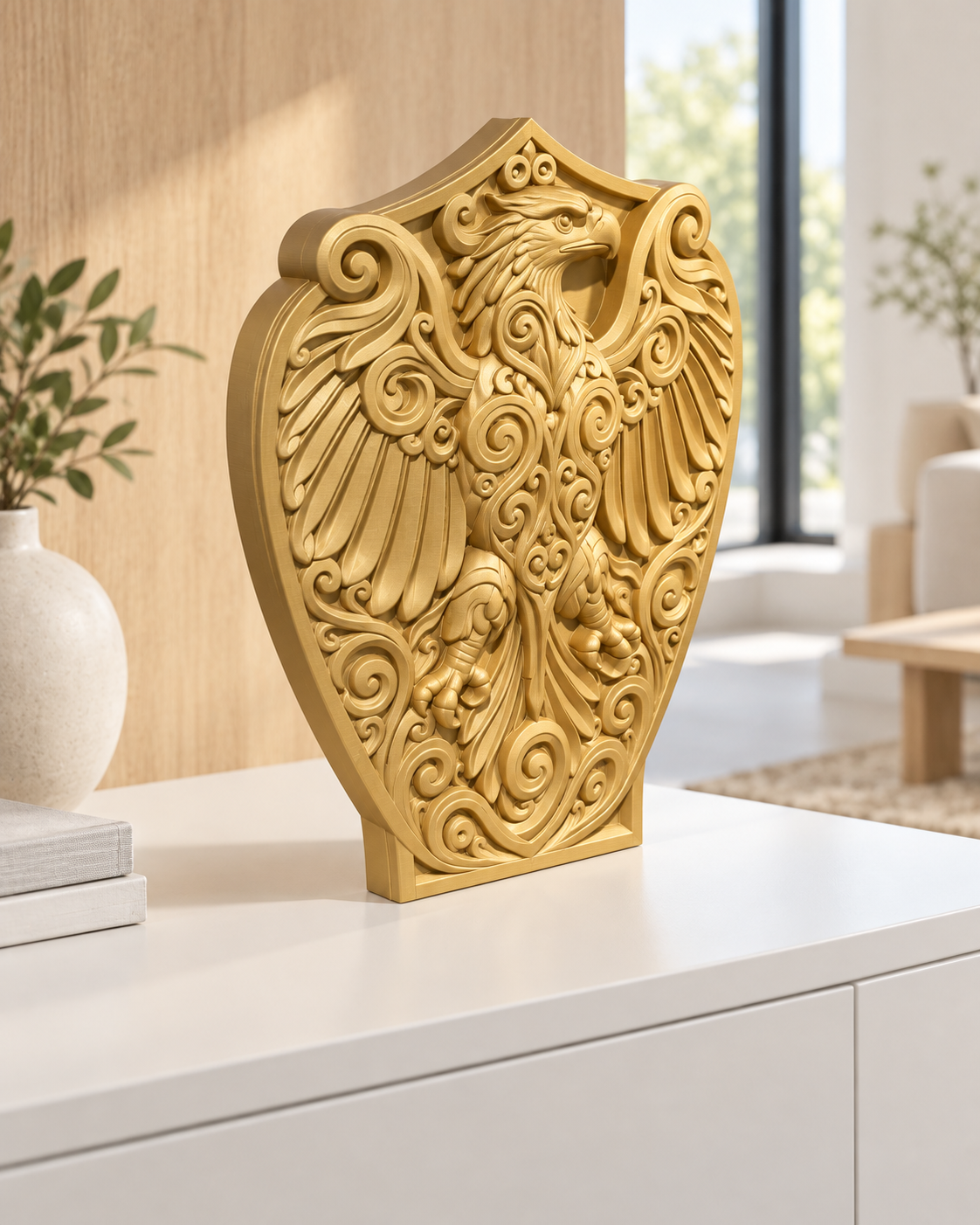 Adlerwappen Ornament - Gold gedruckt Wohnzimmer