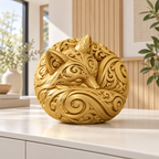 Schlafender Polarfuchs Ornament - Gold gedruckt Wohnzimmer
