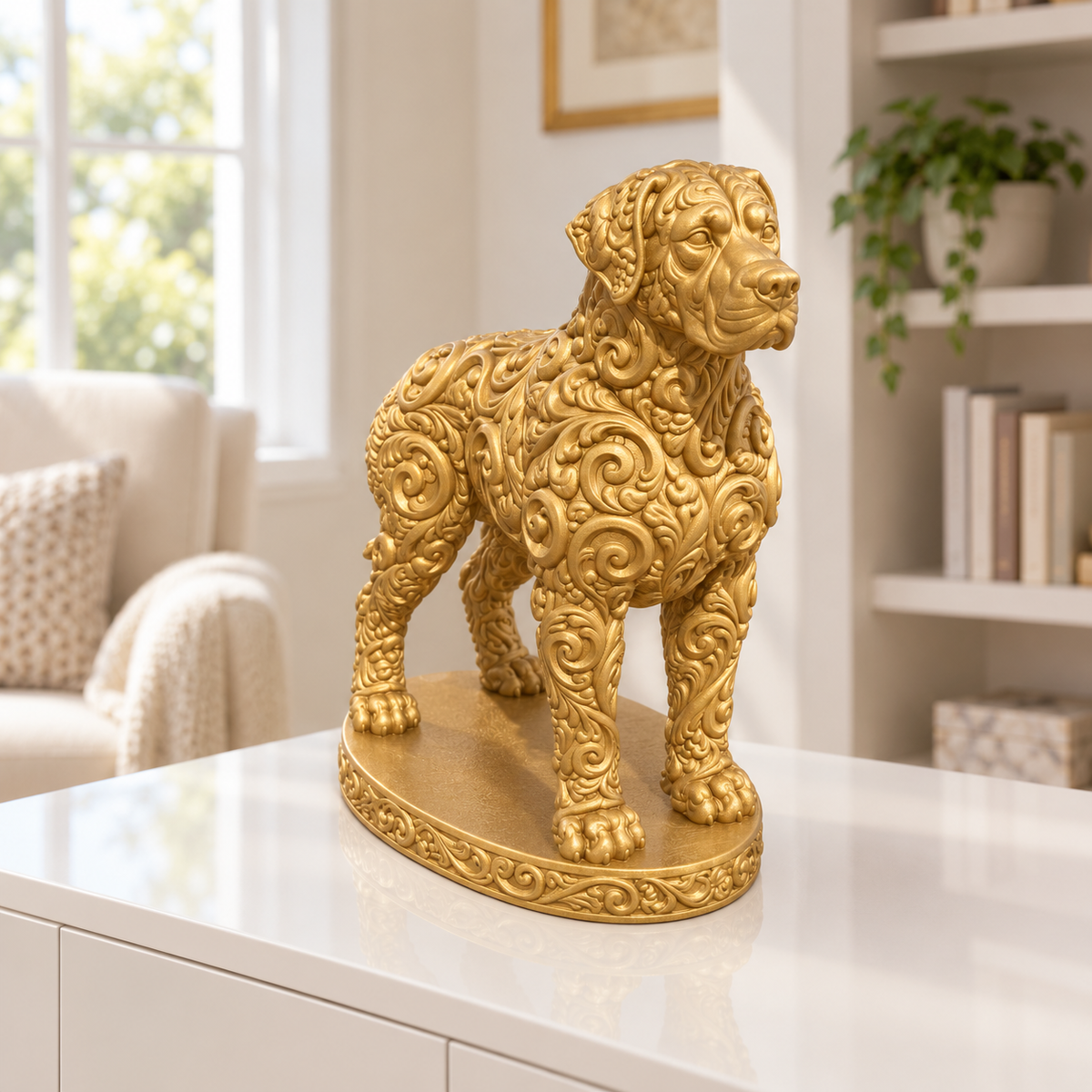 Dogo Argentino Ornament - Gold gedruckt Wohnzimmer