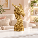 Drachenbüste Ornament - Gold gedruckt Wohnzimmer