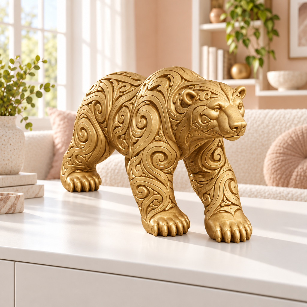 Eisbär Ornament - Gold gedruckt Wohnzimmer