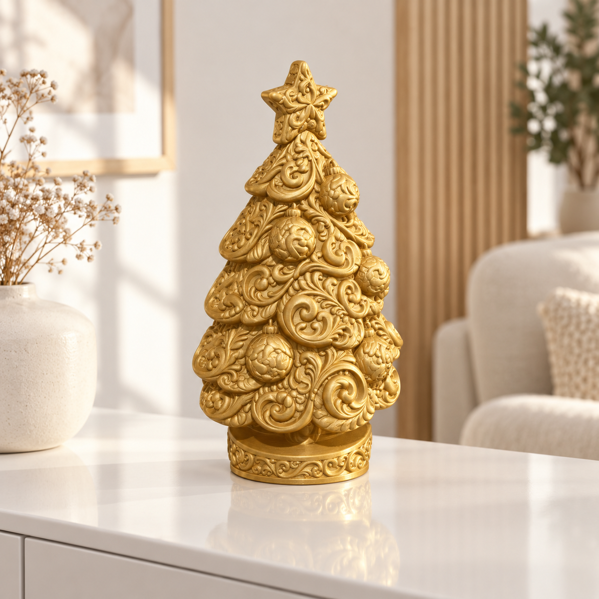 Weihnachtsbaum Ornament - Gold gedruckt Wohnzimmer