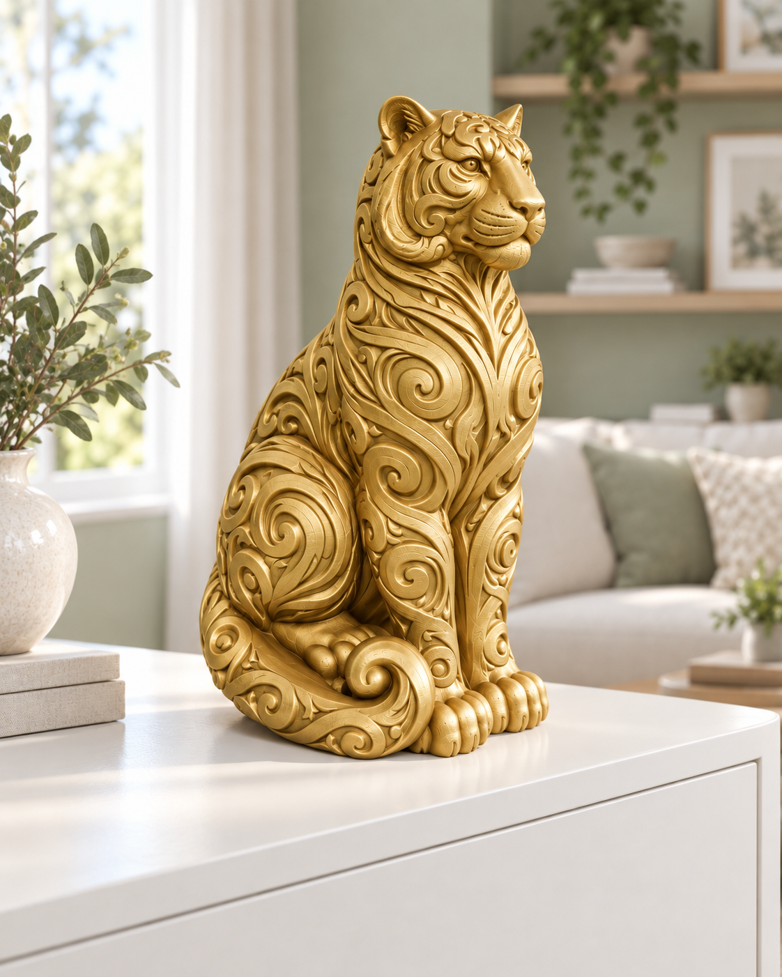 Tiger Ornament - Gold gedruckt Wohnzimmer