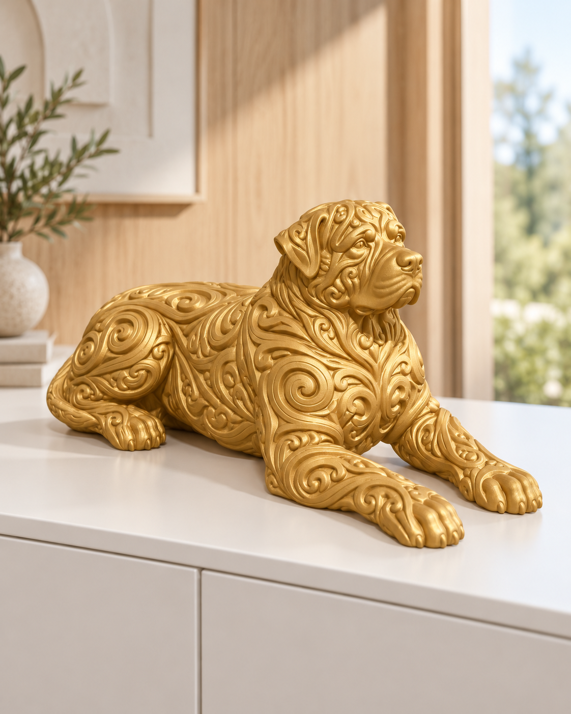 Rottweiler Ornament - Gold gedruckt Wohnzimmer