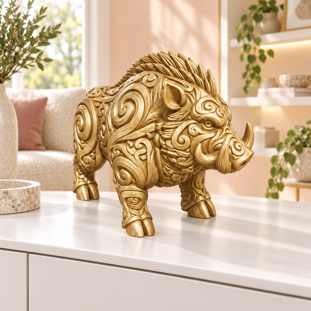 Keiler Ornament - Gold gedruckt Wohnzimmer