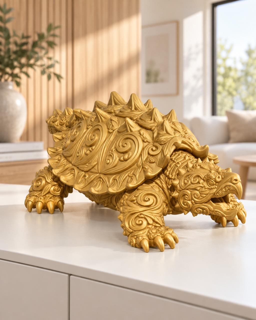 Schnappschildkröte Ornament - Gold gedruckt Wohnzimmer