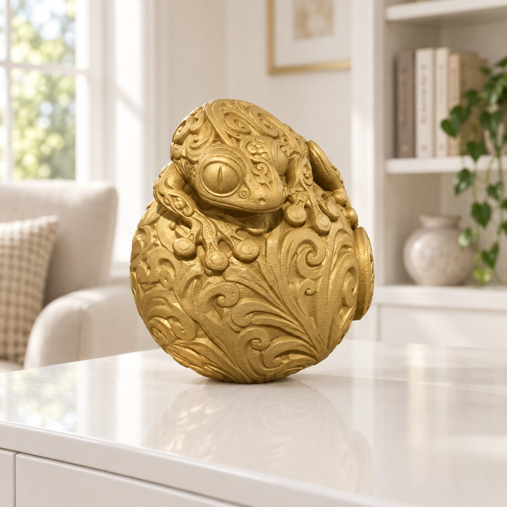 Gecko auf Kugel Ornament - Gold gedruckt Wohnzimmer