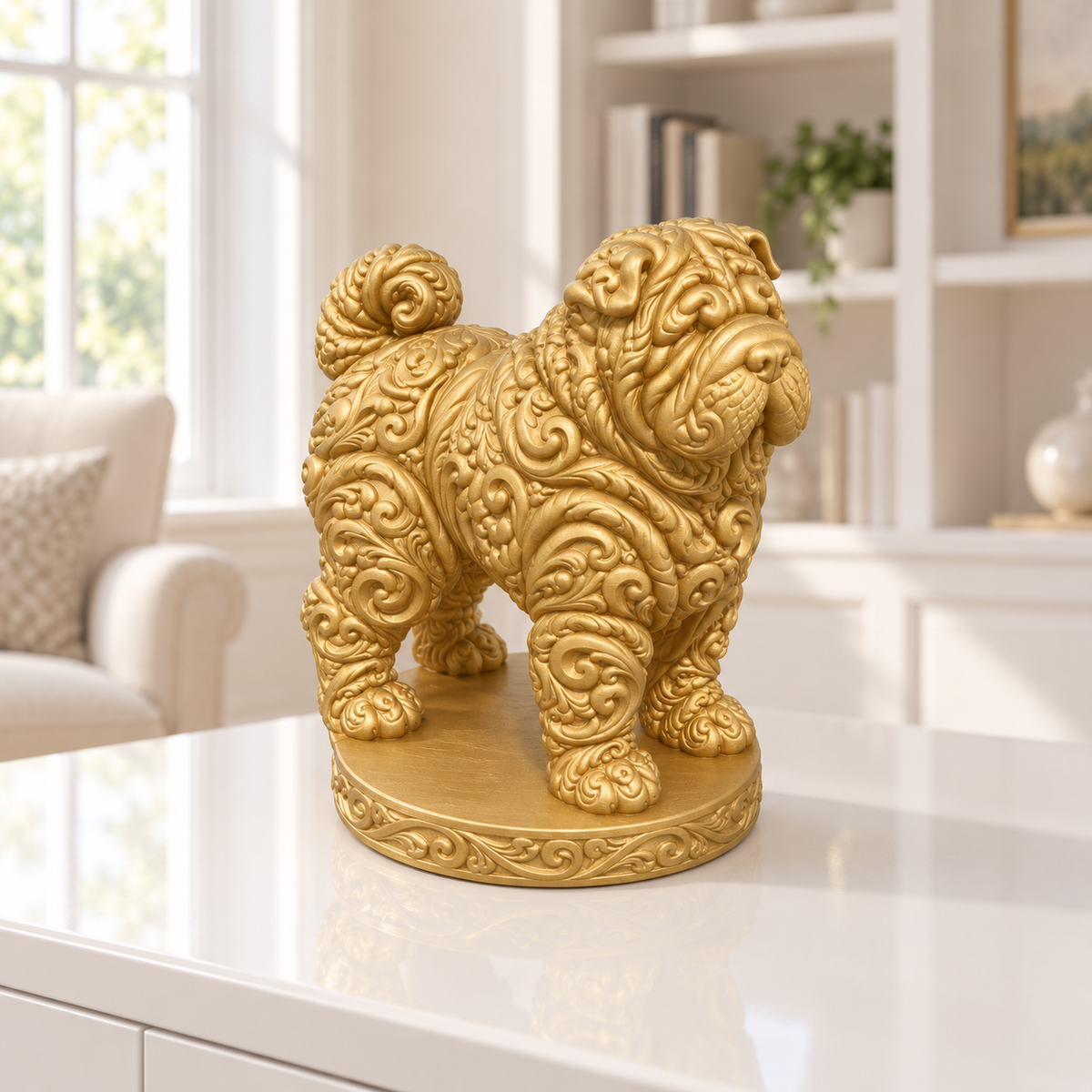 Shar Pei Ornament - Gold gedruckt Wohnzimmer