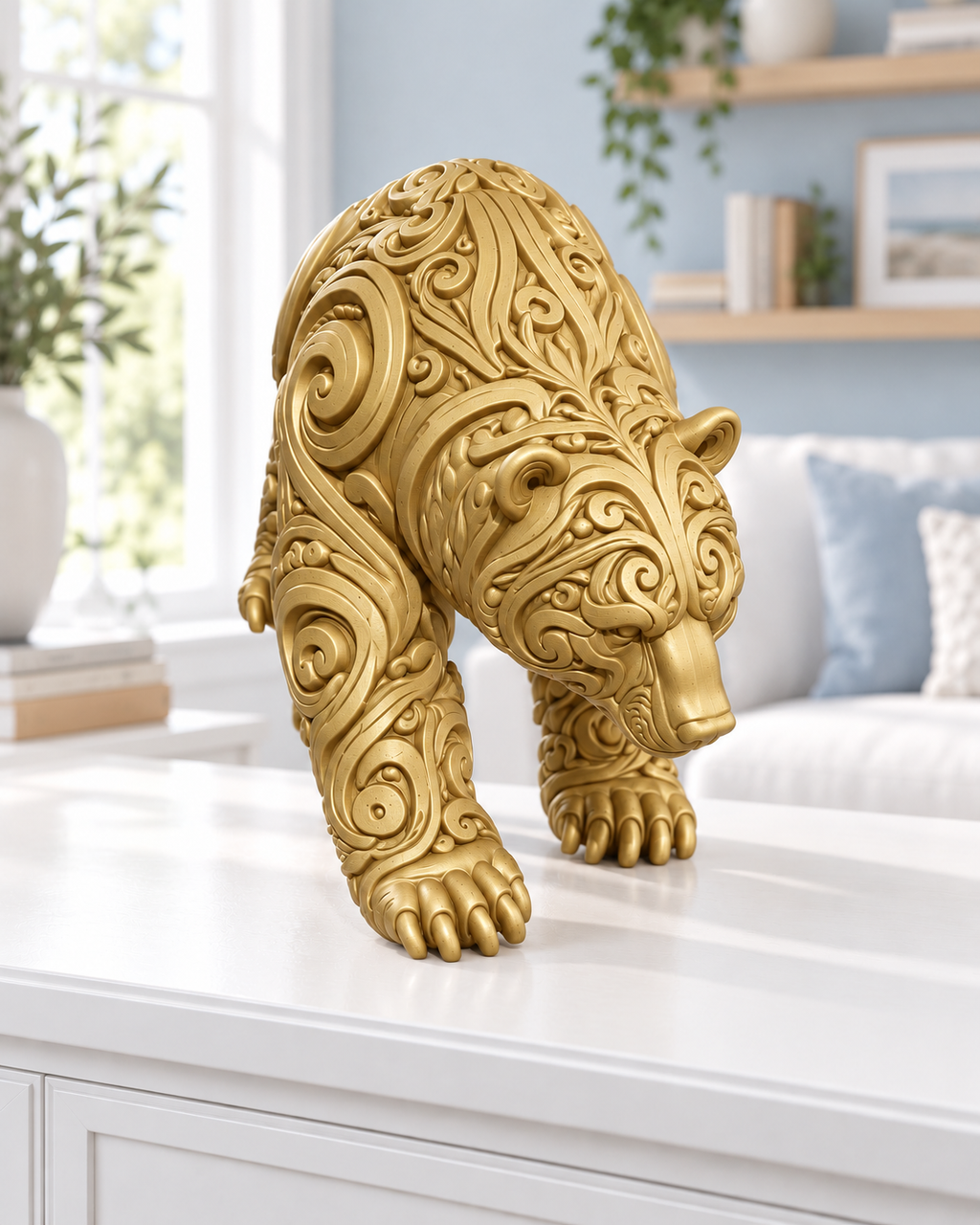 Bär Ornament - Gold gedruckt Wohnzimmer