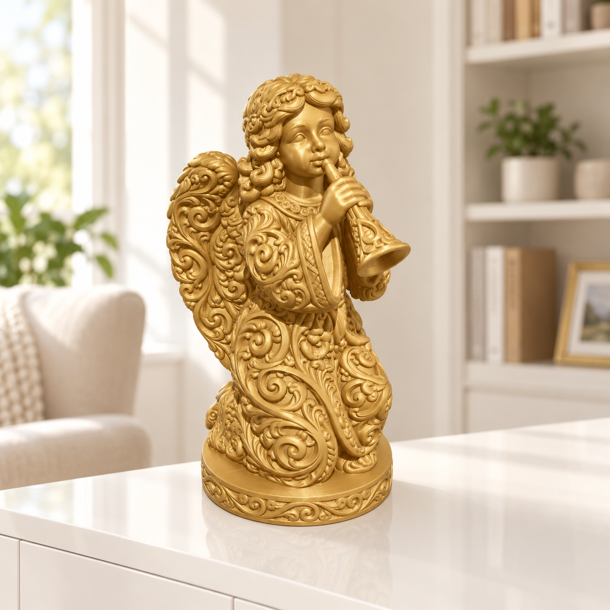 Engel mit Posaune Ornament - Gold gedruckt Wohnzimmer