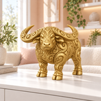 Wasserbüffel Ornament - Gold gedruckt Wohnzimmer