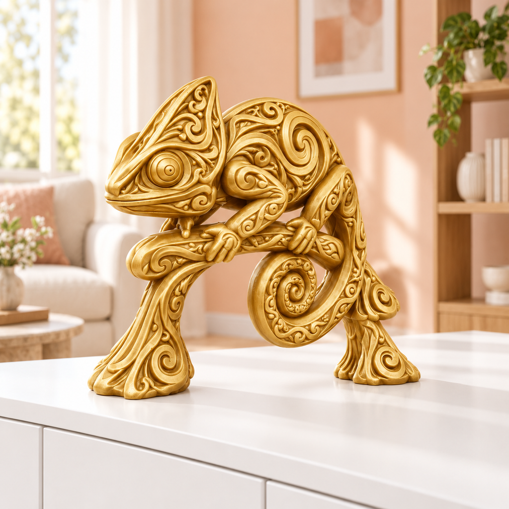 Chamäleon Ornament - Gold gedruckt Wohnzimmer
