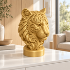 Tigerbüste Ornament - Gold gedruckt Wohnzimmer