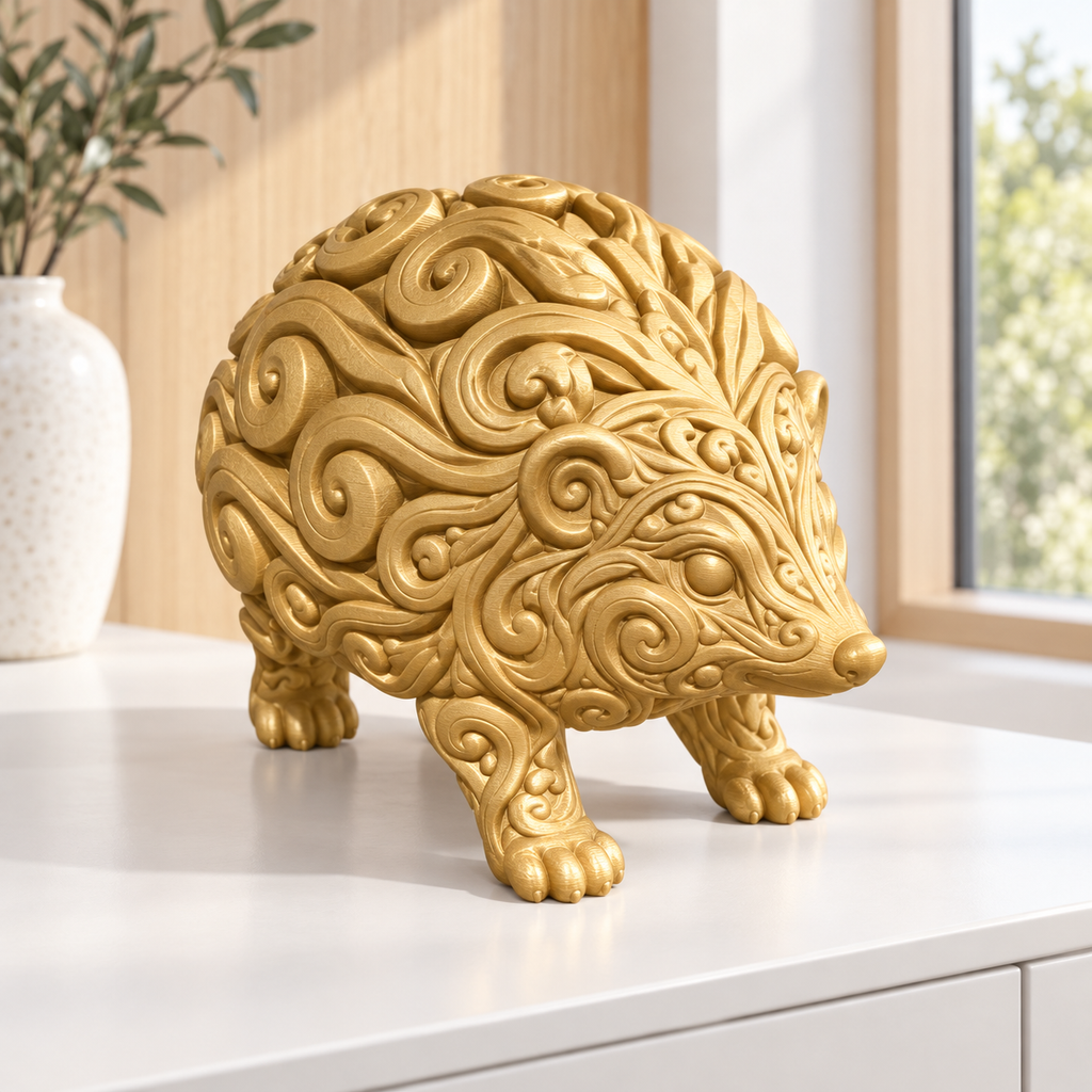 Igel Ornament - Gold gedruckt Wohnzimmer