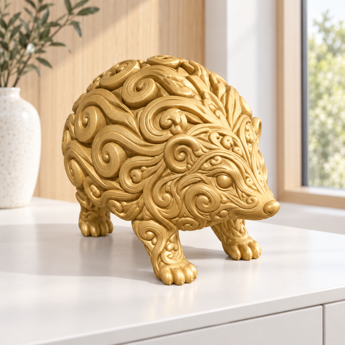 Igel Ornament - Gold gedruckt Wohnzimmer