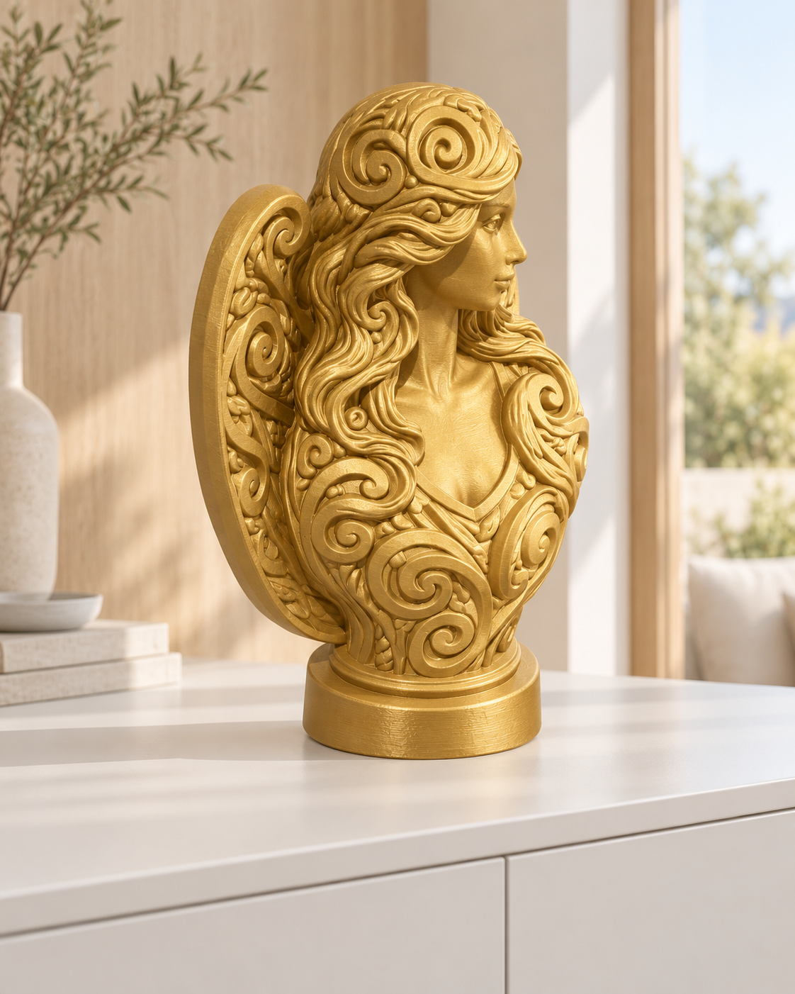 Engelbüste Ornament - Gold gedruckt Wohnzimmer