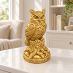 Steinkauz auf Stamm Ornament - Gold gedruckt Wohnzimmer