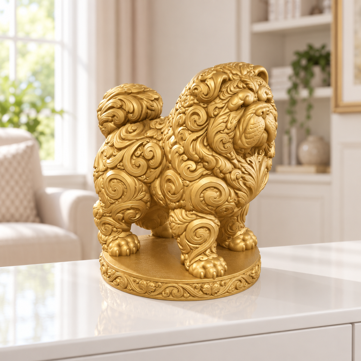 Chow Chow Ornament - Gold gedruckt Wohnzimmer