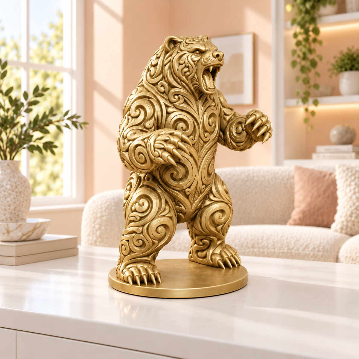 Grizzly Ornament - Gold gedruckt Wohnzimmer