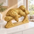 Faultier auf Ast Ornament - Gold gedruckt Wohnzimmer