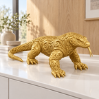Waran Ornament - Gold gedruckt Wohnzimmer