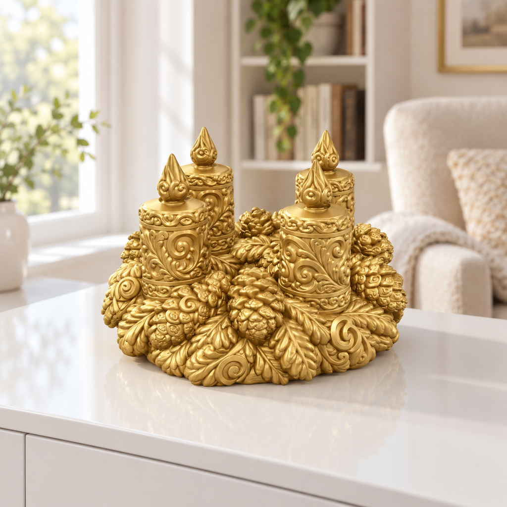 Adventskranz Ornament - Gold gedruckt Wohnzimmer