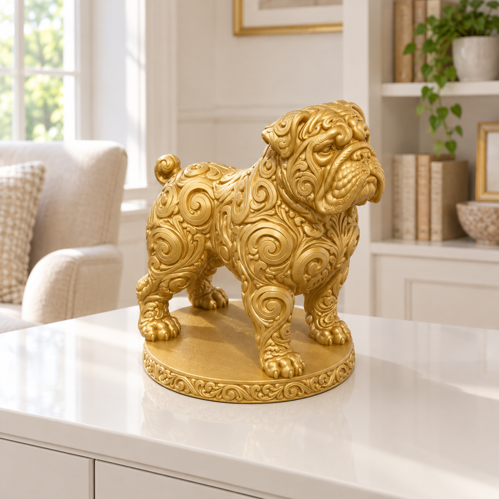 Bullmastiff Ornament - Gold gedruckt Wohnzimmer
