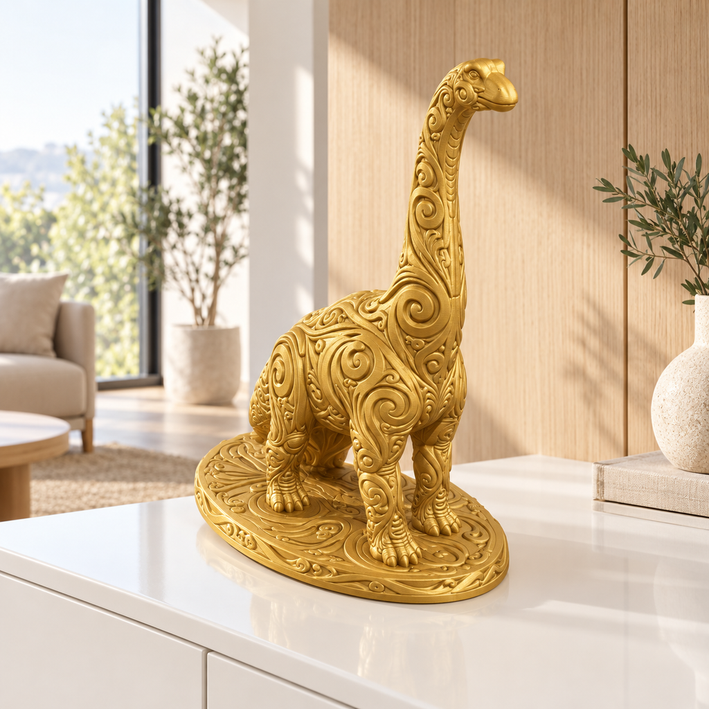 Brachiosaurus Ornament - Gold gedruckt Wohnzimmer
