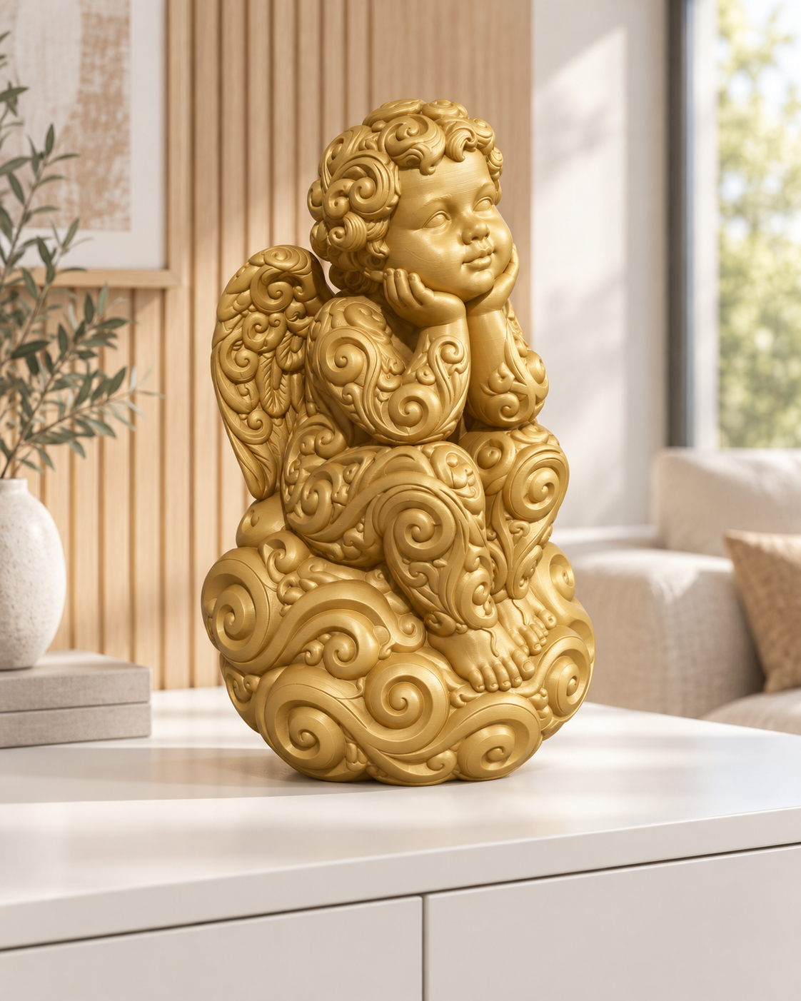 Puttenengel Ornament - Gold gedruckt Wohnzimmer