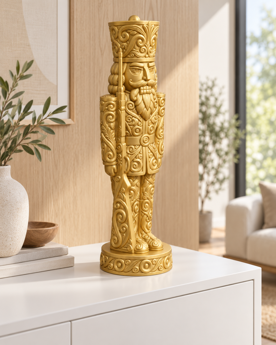 Nussknacker Soldat Ornament - Gold gedruckt Wohnzimmer