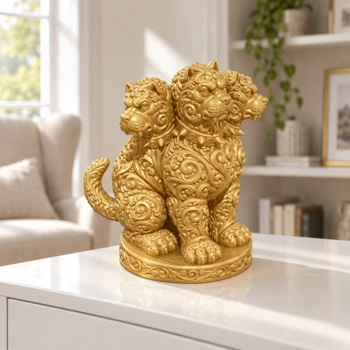 Cerberus Ornament - Gold gedruckt Wohnzimmer