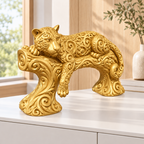 Leopard auf Ast Ornament - Gold gedruckt Wohnzimmer
